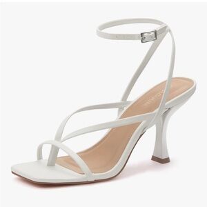 Carcuume White Strappy Heels